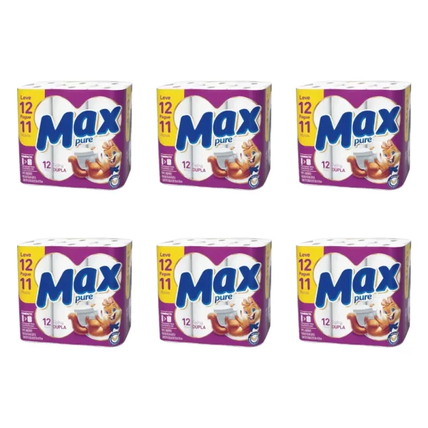Max Pure 6 Pacotes com 12 rolos de 30m